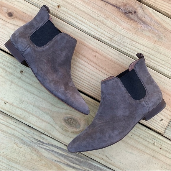 Madewell | Nico Gray Suede Flat Booties 7.5 - Picture 5 of 11